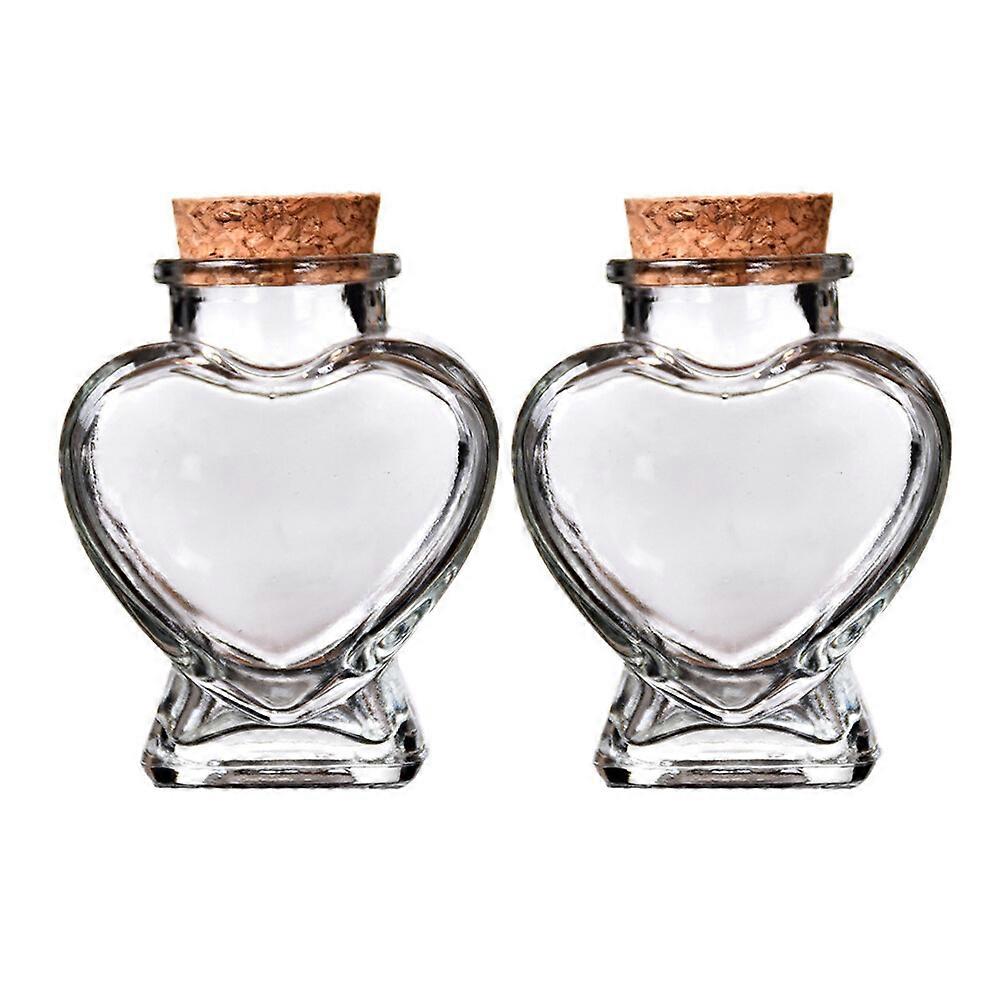 2pcs Glass Jars 50ml Wishing Bottles Multipurpose Glass Bottles with Corks