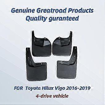 Utsøkte 4 stk gjørmeklaffer Sprutbeskyttere for Toyota Hilux Vigo 2016-2019 Fremre Og Bak Mudguards Fender Tilbehør