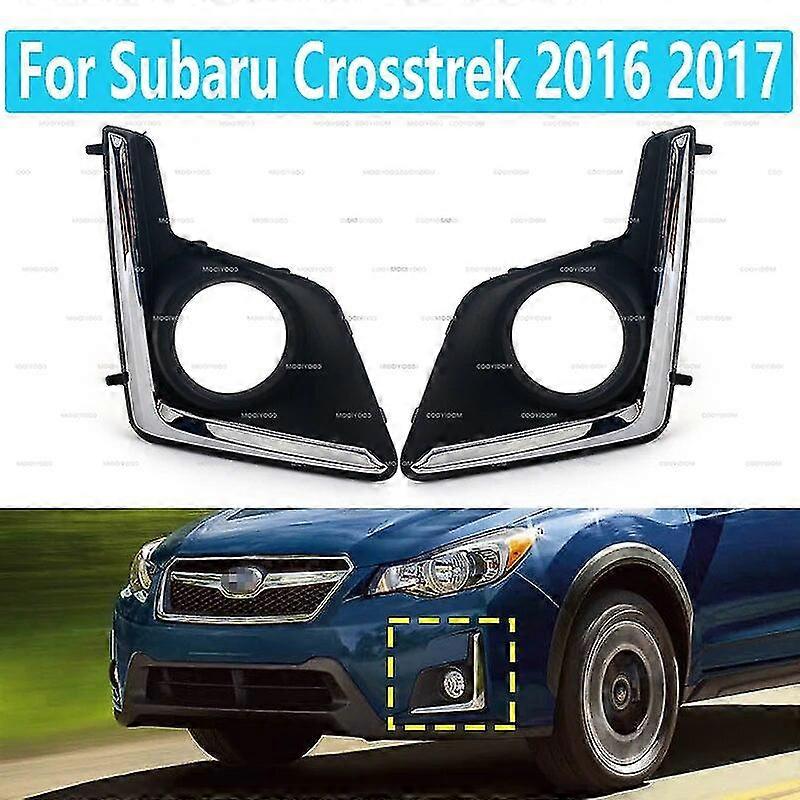 سيارة الجبهة المصد الضباب ضوء مصباح غطاء الإطار لسوبارو XV Crosstrek 2016 2017 الضباب الضباب الكروم تريم كاب غطاء غطاء محرك السيارة الإطار