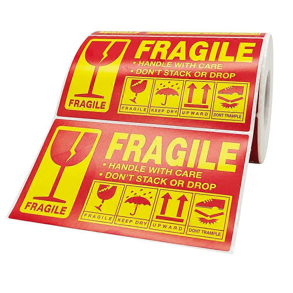 1 Rouleau Fragile Avertissement Décalcomanies Expédition Emballage Poignée avec Soins Étiquette Autocollants
