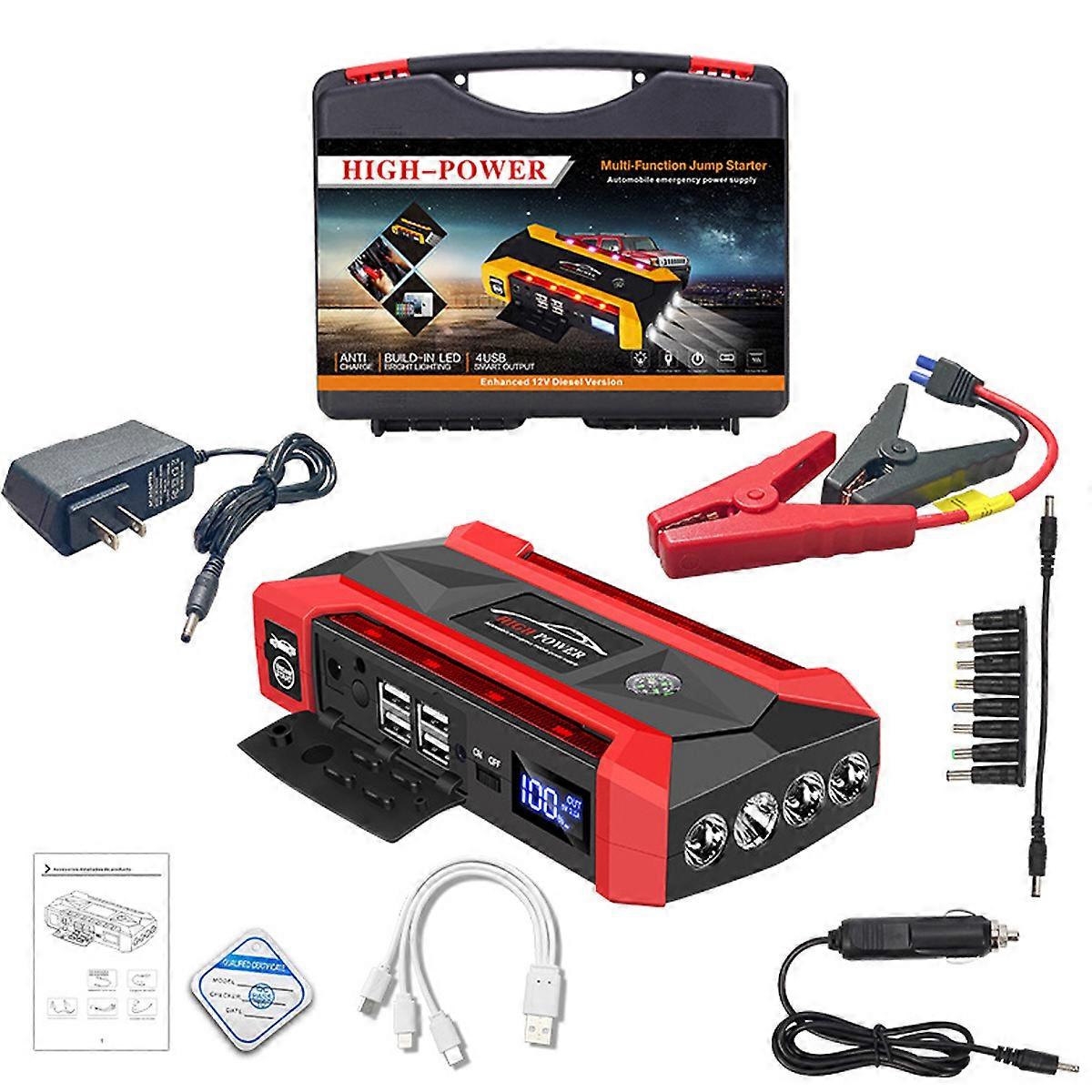89800mAh سيارة الطوارئ بدء الطاقة، سيارة القفز كاتب السلطة البنك شاحن 12V سيارة فان بطارية حزمة