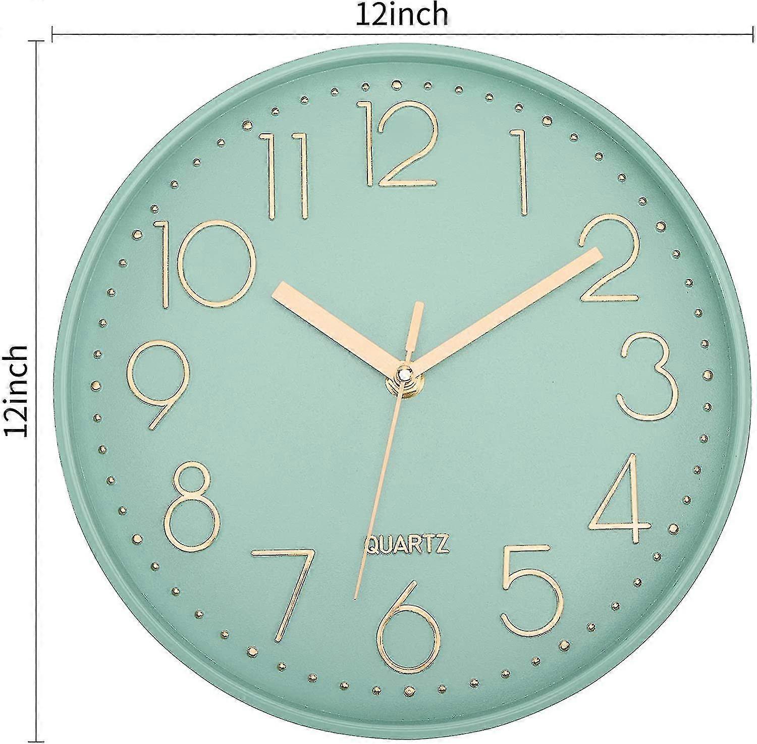 Wall Clock 12-inch Silent Non-ticking Wall Clock