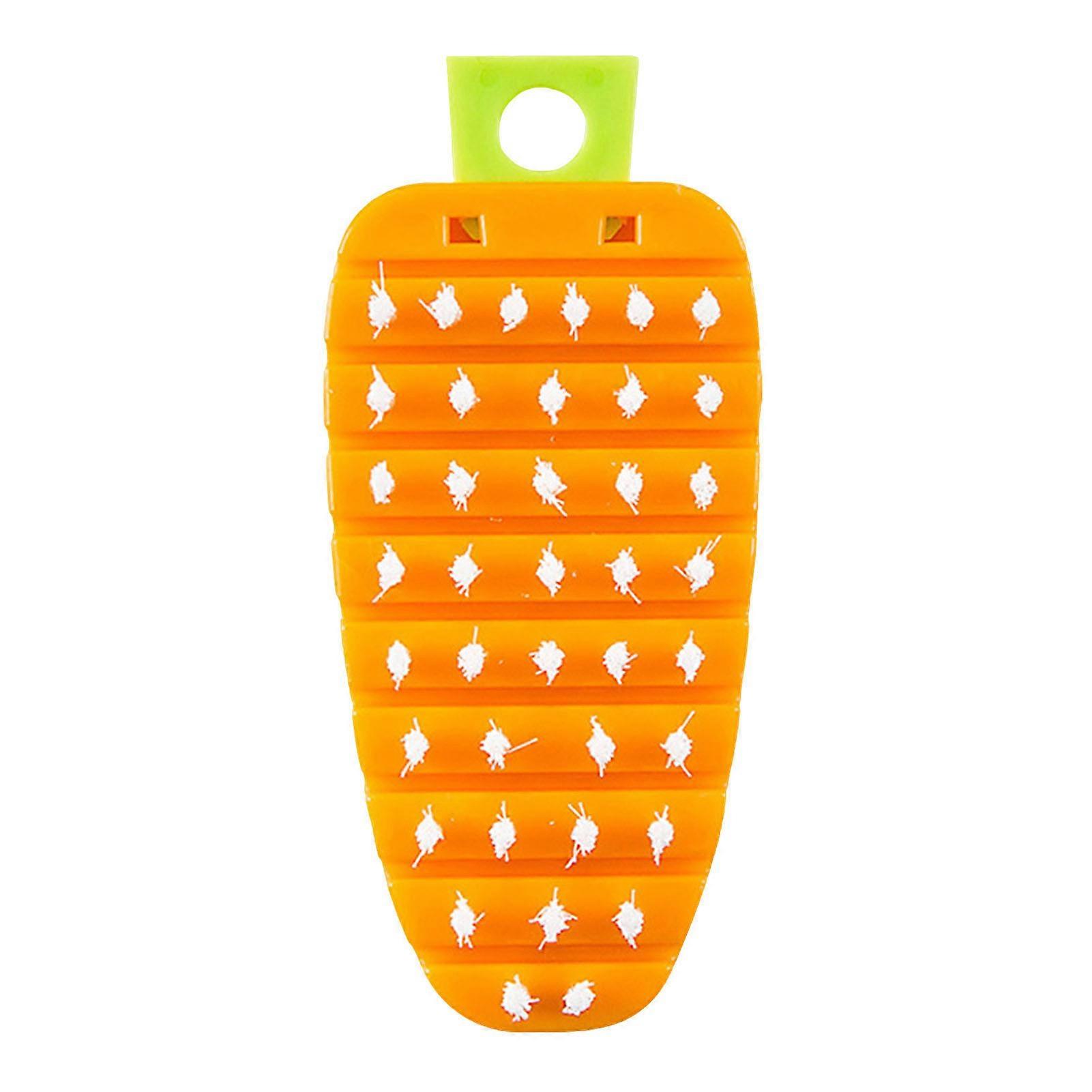 Carrot-Shaped Cleaning Brush for Vegetables Fruits Flexible Bristles Non-scratch Scrubbing Brush for Stain Removal Multi-Section Joint Design Kitchen 