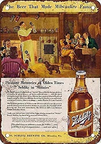 12 x 16金属の錫の印1937年シュリッツビールビンテージレトロな家の装飾アートの壁の装飾