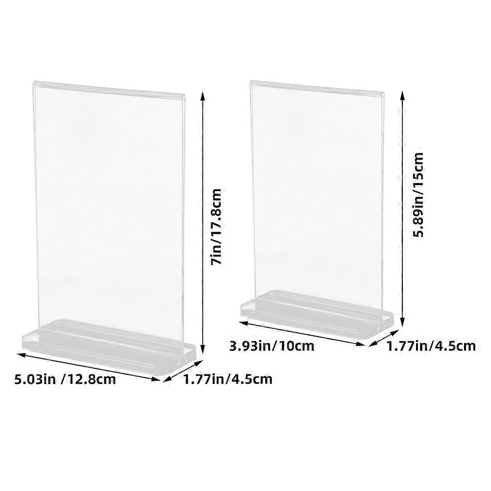 2pcs Acrylic Sign Holders Table Menu Stands Acrylic Frame for Office Restaurant A6