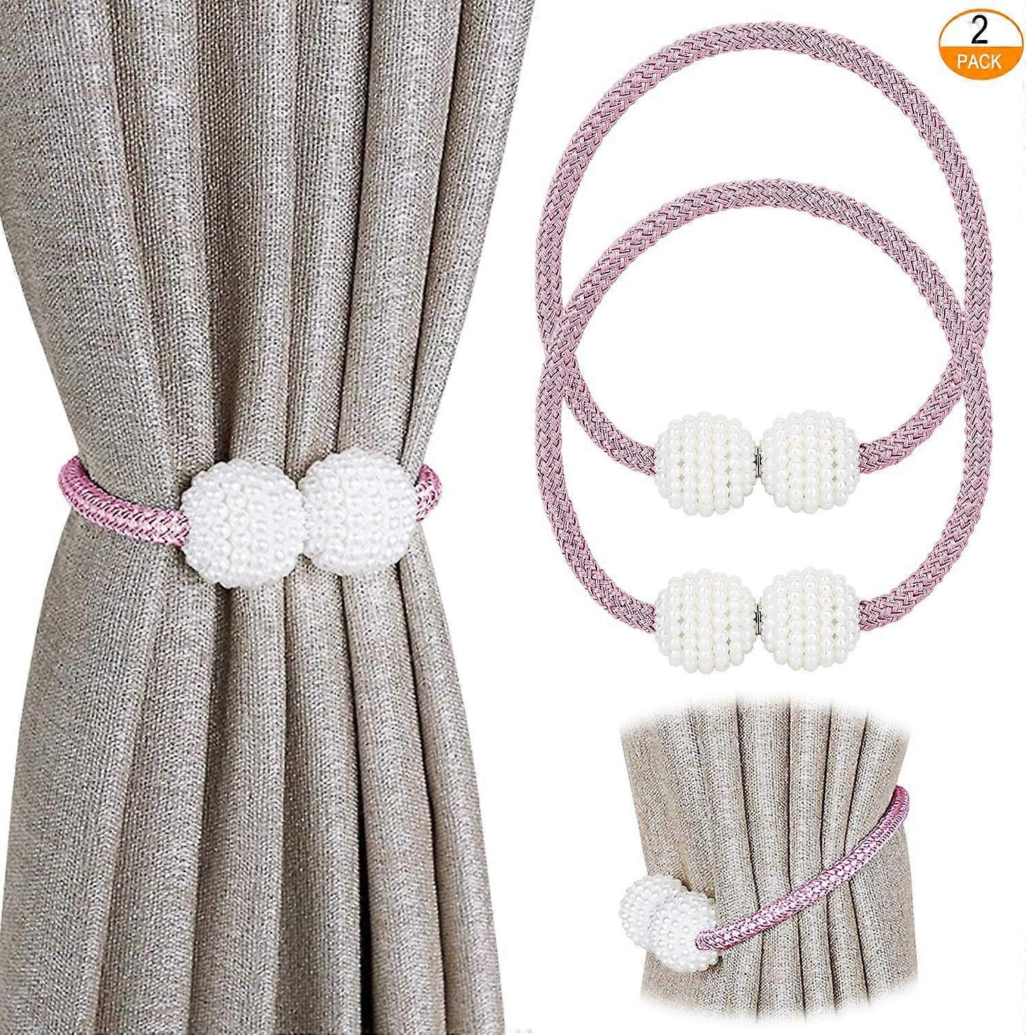 Set of 2 magnetic tiebacks for small, thin or transparent curtains Tieback: pink.