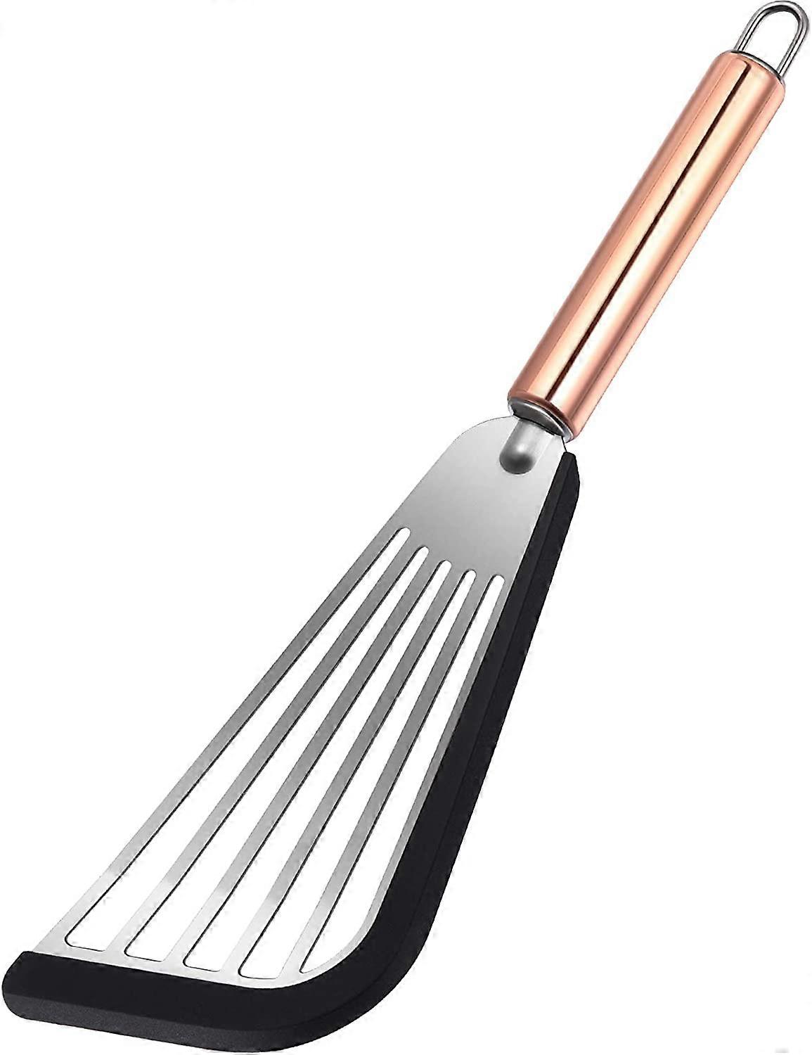 Slotted Spatula Flexibele roestvrijstalen spatel met siliconen top Soft Edge Slotted Spatula Turner