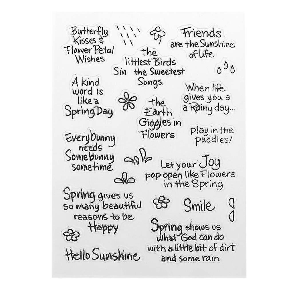 Exquisite Blessing Silicone Clear Stamp Words Patterns Transparent Rubber Seal