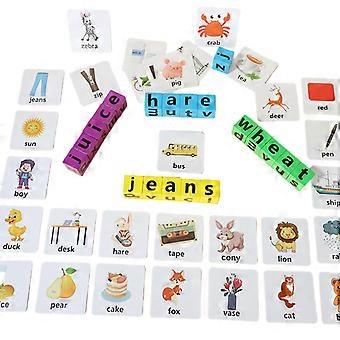 Wooden Words Spelling Blocks Consonant Vowel Consonant Flash Cards