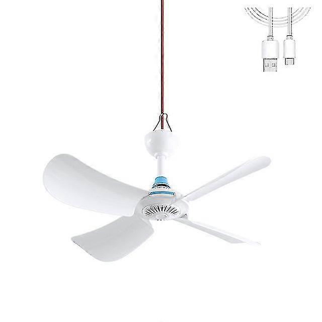 Mini 6 Leaves Usb Powered Ceiling Fan Canopy Fan For Camping Bed Dormitory Tent