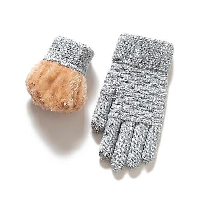 Women's Winter Warm Touch Screen Gloves Cable Wool Fleece Lined Glove