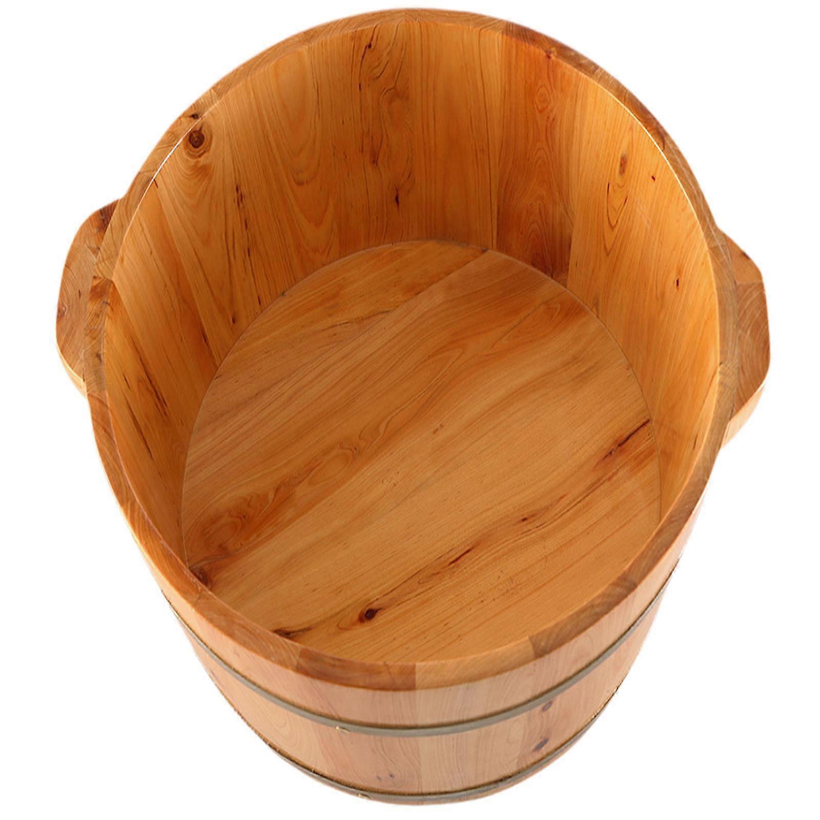 Fa lábfürdő medence dupla fogantyúval Lábkád fürdőszobai utazáshoz Otthoni használatra M