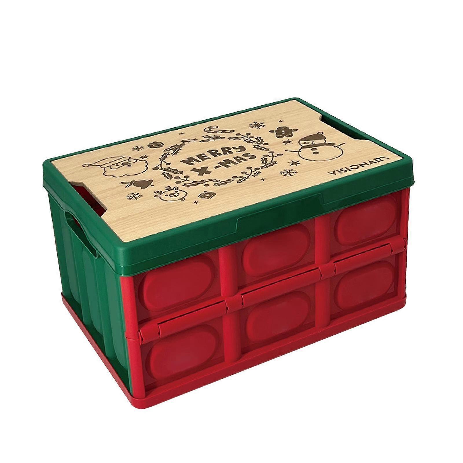 Christmas Foldable Storage Box Folding Storage Bin for Snacks Crafts Clothes 20L