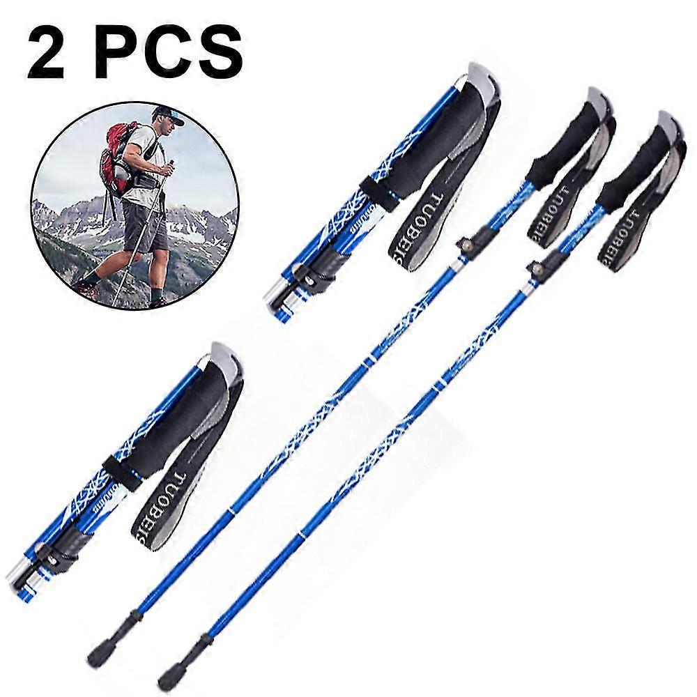 Sunrain 2PCS الرحلات البولنديين الانهيارية المشي لمسافات طويلة البولنديين - سبائك الألومنيوم العصي مع سريع لو