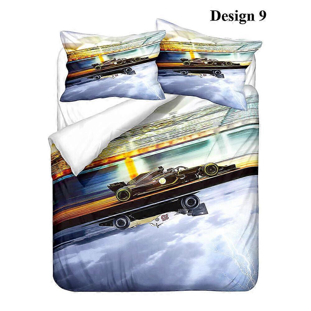 v5259 Bed Sheets Racing Car Pattern Doona  Duvet Cover Set    Holiday Gift Bed Sheets IU5259