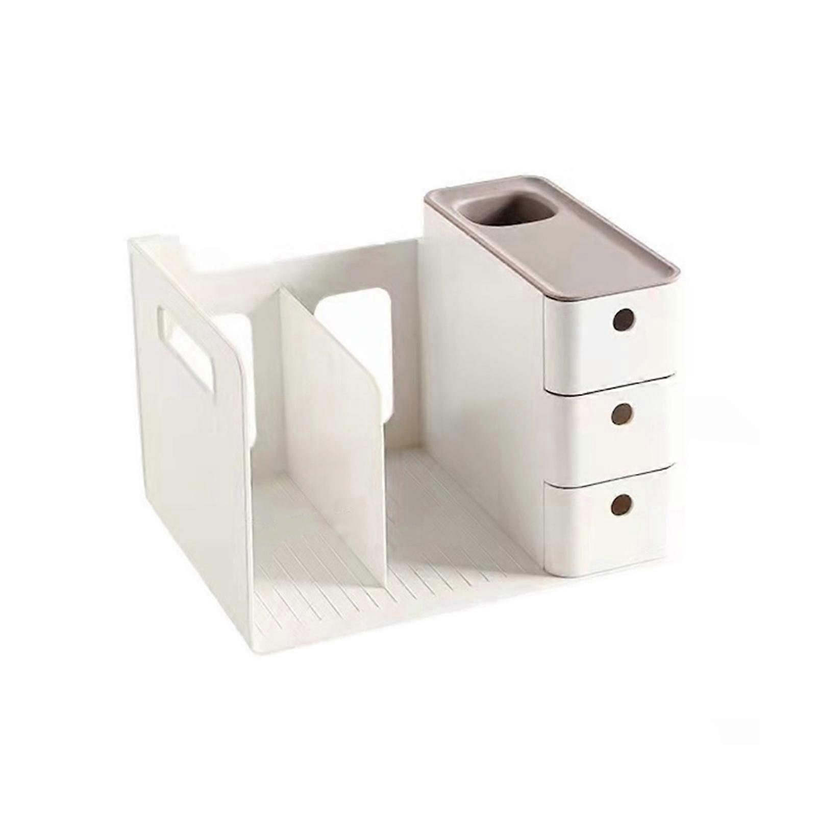 Desktop File Storage Organizer Office Supplies Pen Ruler Holder Container Small Bookshelf Design Student Book Stationery Storage Box