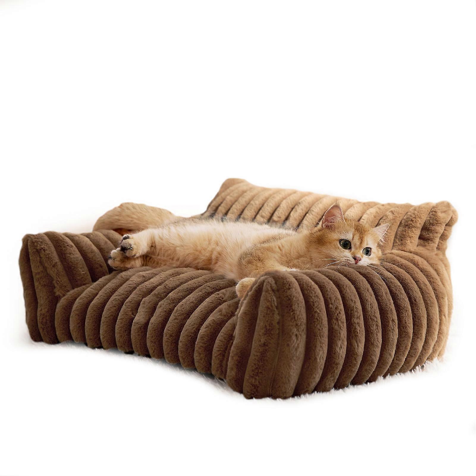 Cat Sofa Bed, Cute Pet Bed for Small, Medium and Large Cats and Dogs. Soft Indoor Pet Sofa Bed with Non-Slip Bottom and Washable Cover.