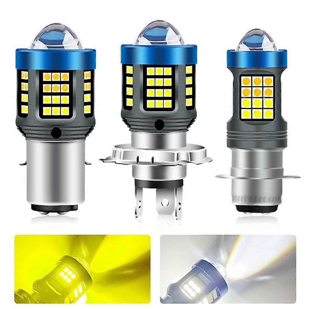 LED Motorcycle Headlight H4 BA20D P15D White/Yellow Ultra High Brightness