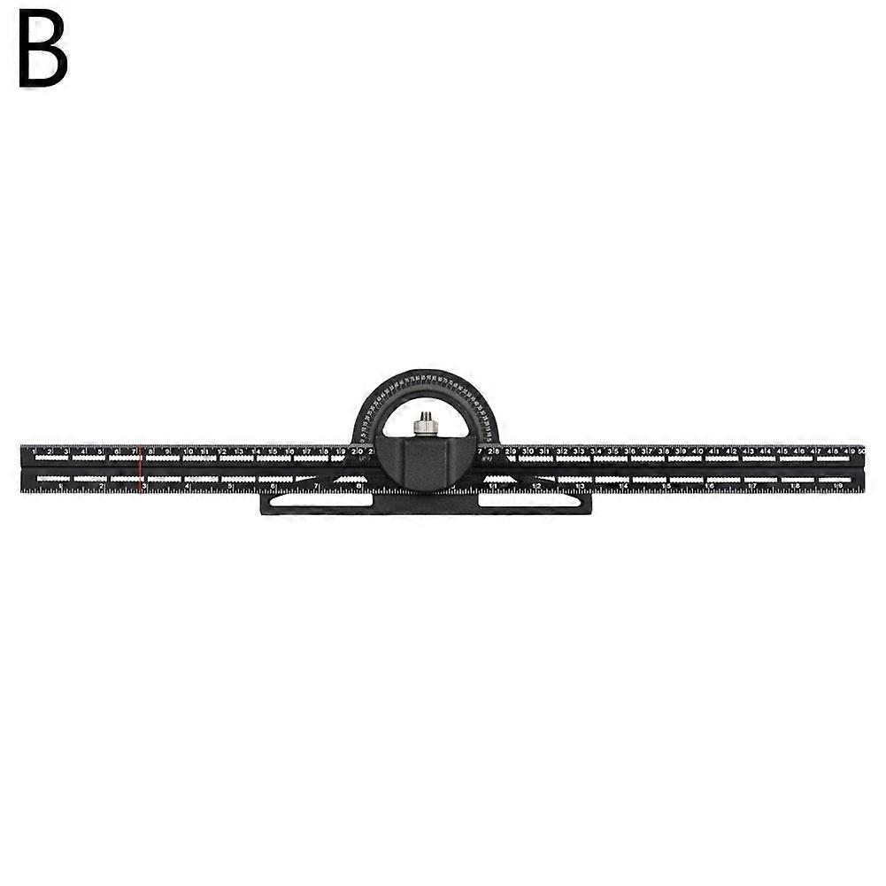 Aluminum Alloy Multi-Function Angle Ruler 360° Rotation Measuring Tool with Clear Scale for Woodworking