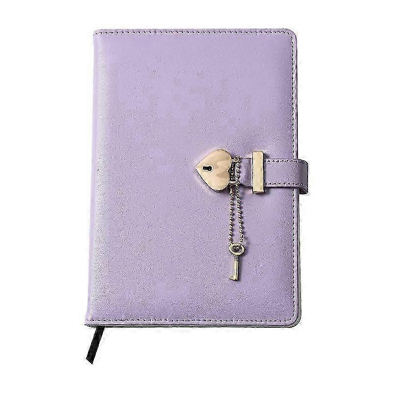 PU Leather Vintage Lockable Journal Notebook with Heart-Shape Padlock and Key