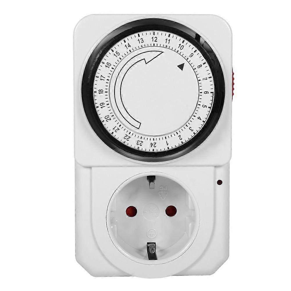 24 Hours Electrical Energy saving Mechanical Timer Socket Outlet Plug Timing Switch (EU Plug)