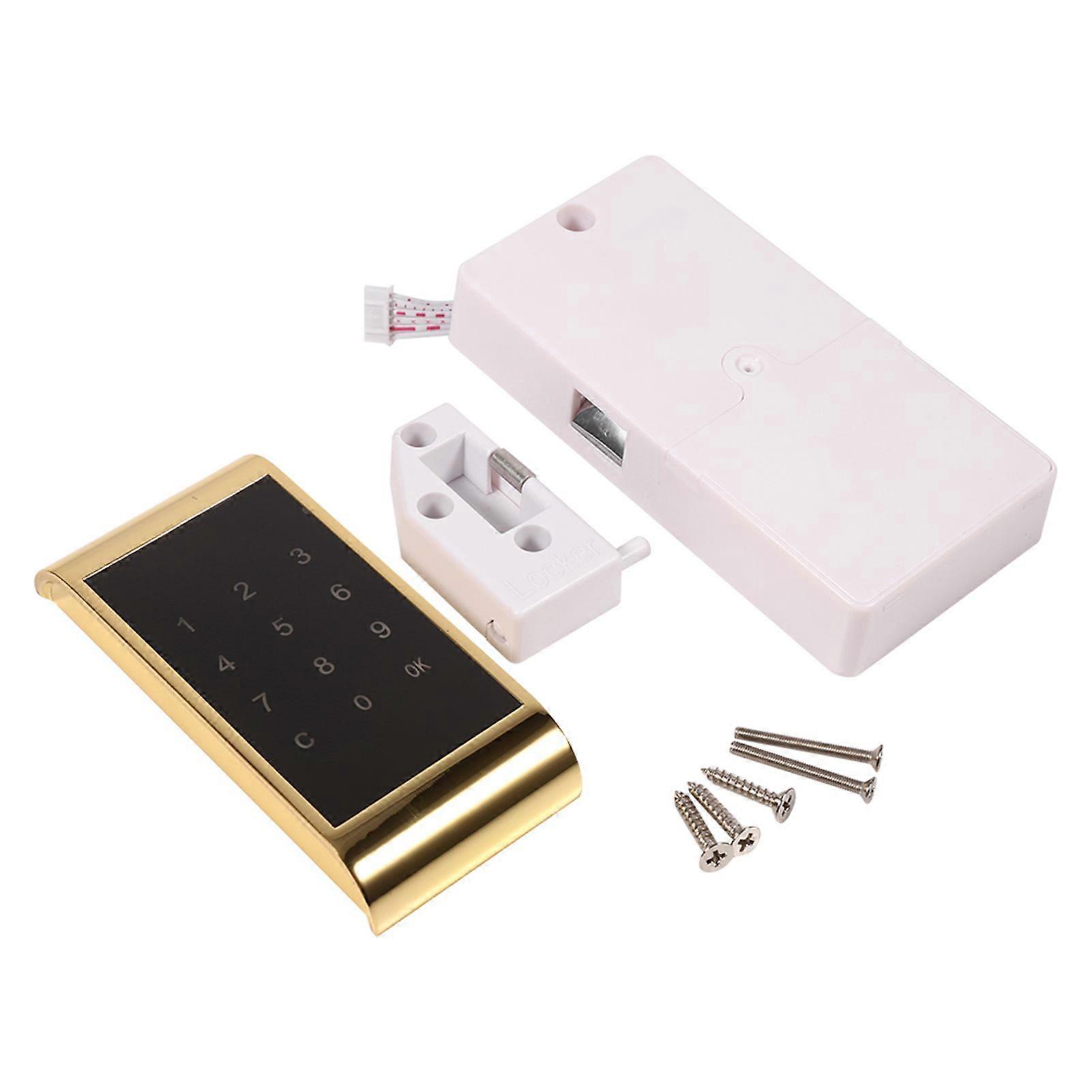 Touch Keypad Password Key Access Lock Digital Electronic Security Cabinet Coded Locker(Gold)