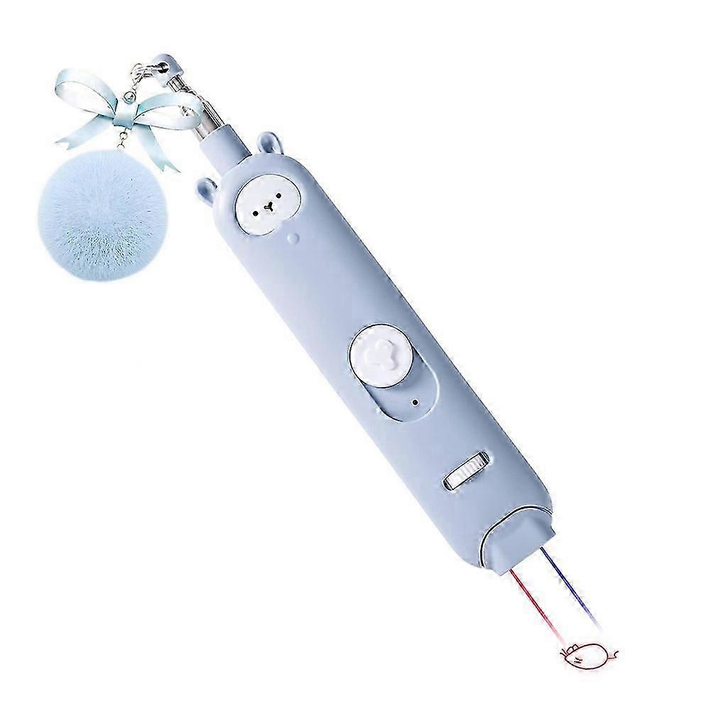 Cat Laser Toys, 2 In 1 Cat Toys,interactive Cat Toys For Indoor Cats, Light Modes Cat Wand Toy Blue