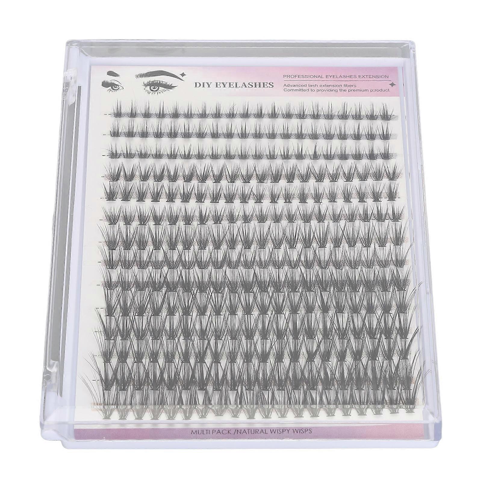 Individual Eyelash Extensions, 280pcs, 8-16mm Clusters, D Curl, Fluffy Volume, DIY Eyelash Set for Home and Travel
