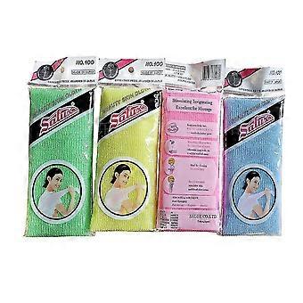 4 Pcs Beauty Skin Bath Wash Towel Long Exfoliating Nylon Bath Cloth Towel, 35 Inches, Yellow+blue+green+pink