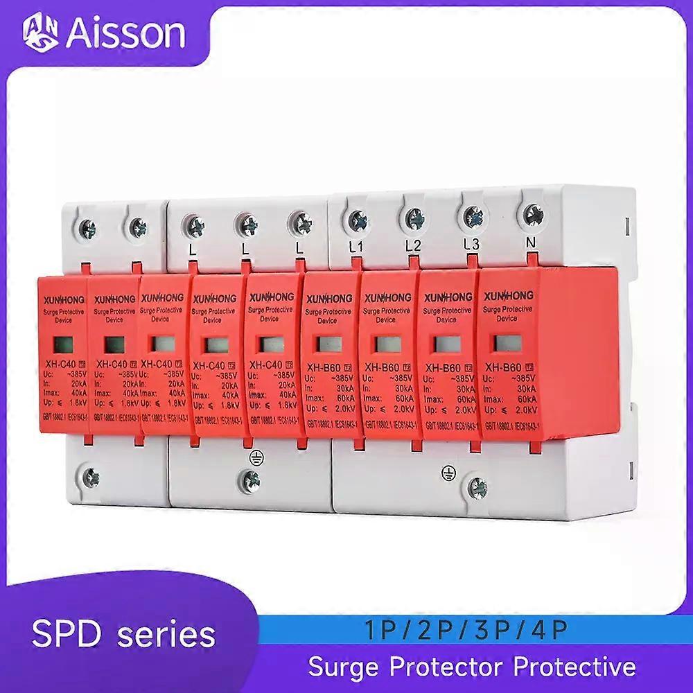 Fsw SPD Surge Protector Low Voltage AC Distribution Household Lightning Protection Device Arrester LBO 1/2/3/4 Pole 20KA 40KA 60KA