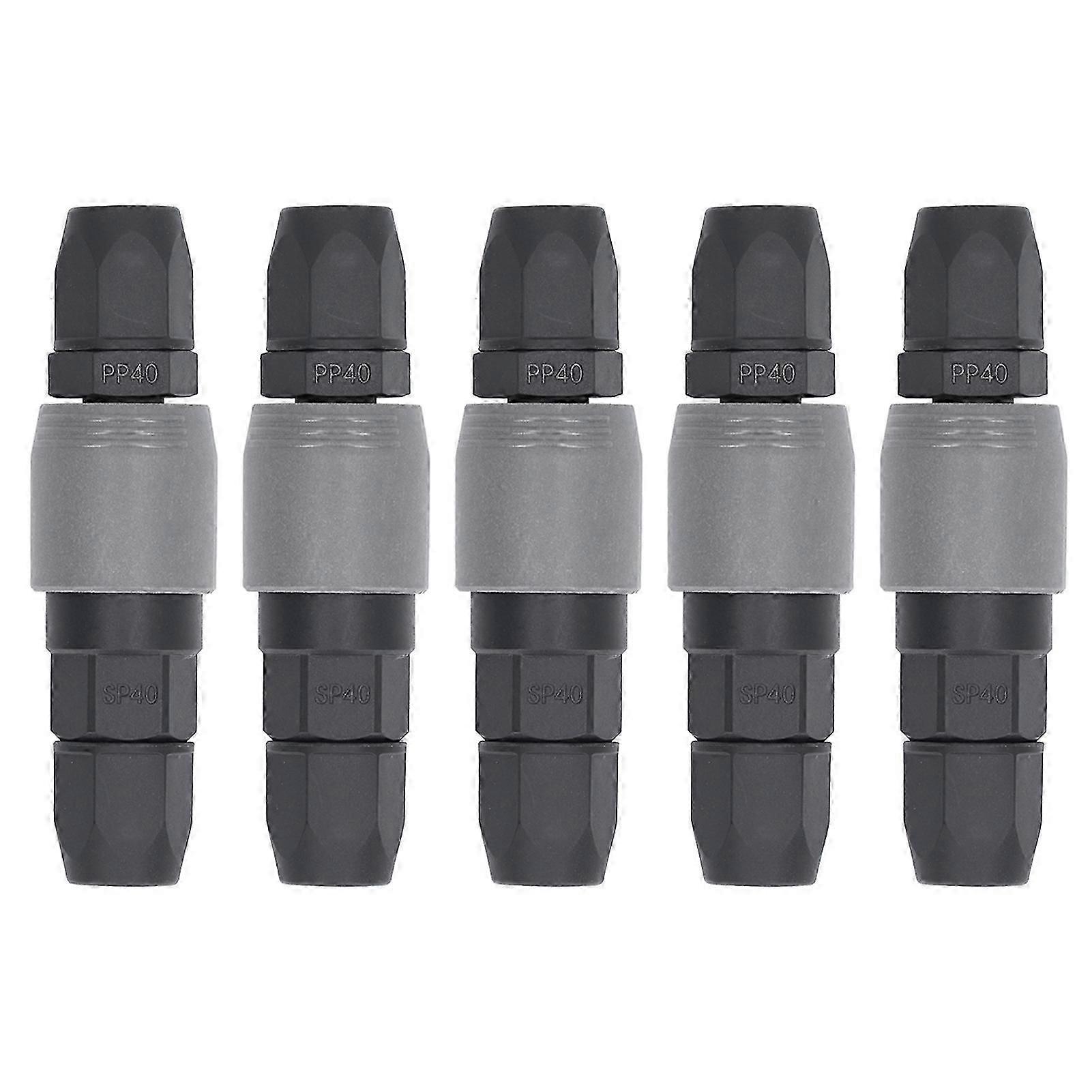 5 Set Pneumatic Quick Connector C Type Self Locking Air Compressor Hose Coupler Plug Socket(SP+PP40 )