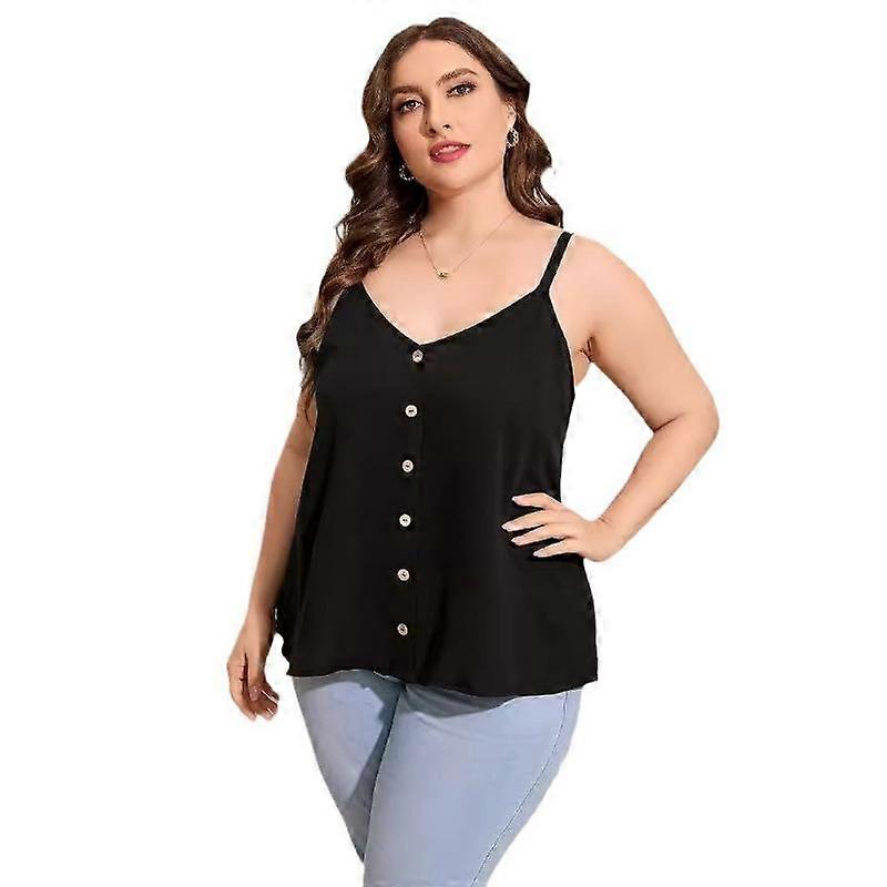 Plus Size Women's Summer V Neck Halter Top