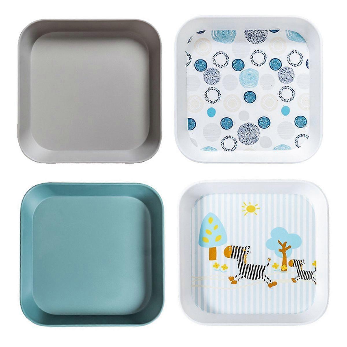 Reusable Plastic Plates, 4 Pieces