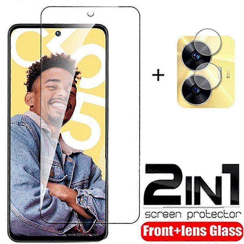 2in1 Tempered Glass For Realme C55 Screen Protector Glass