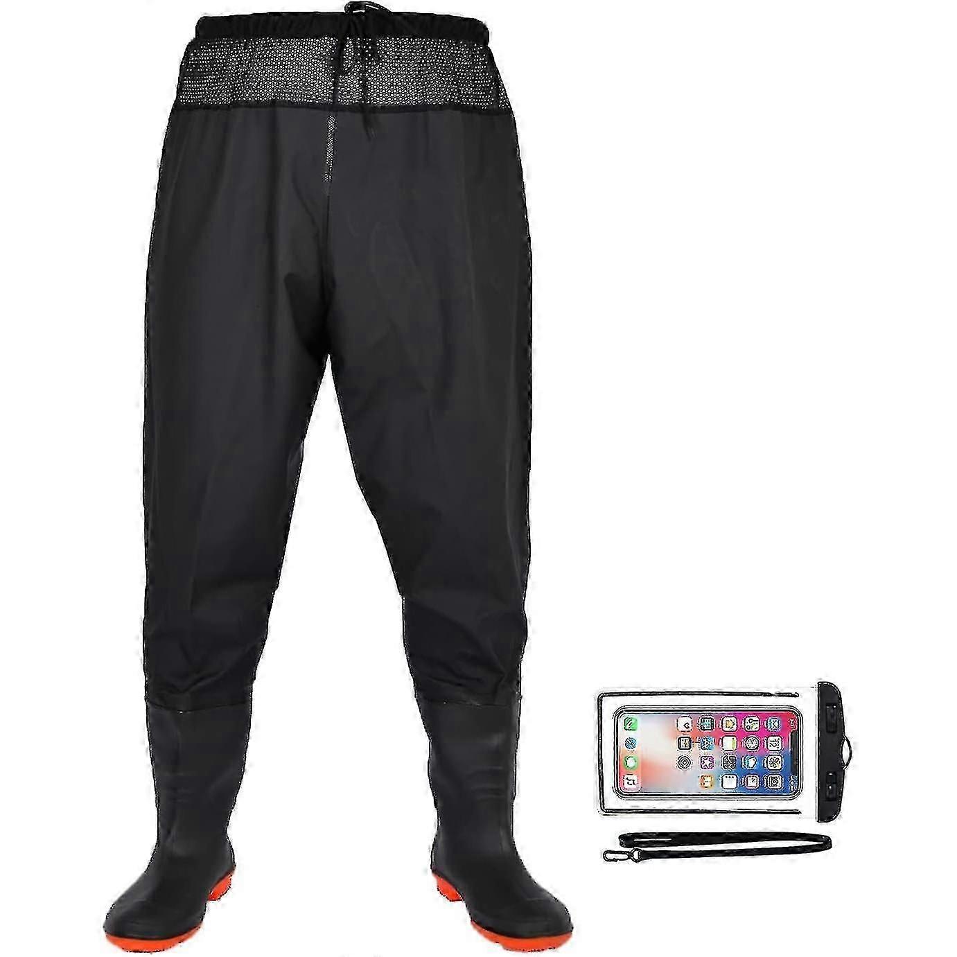Waist Fishing Wader Pants With Waterproof Boots, Fishing Waders Pants For Men Women-Good