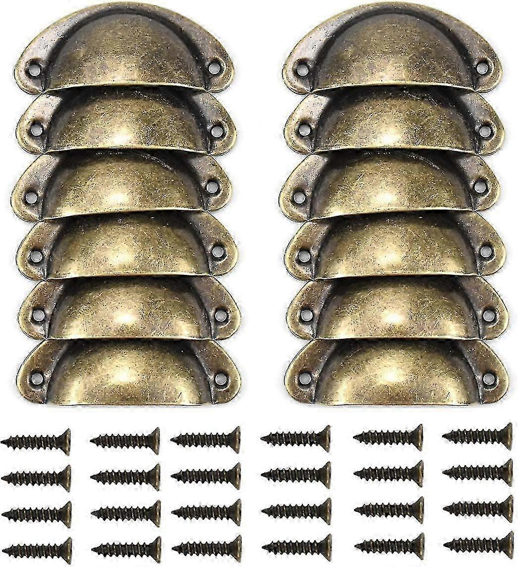 12개 조각 앤틱 황동 캐비닛 손잡이 문 손잡이 빈티지 주방 찬장 f54