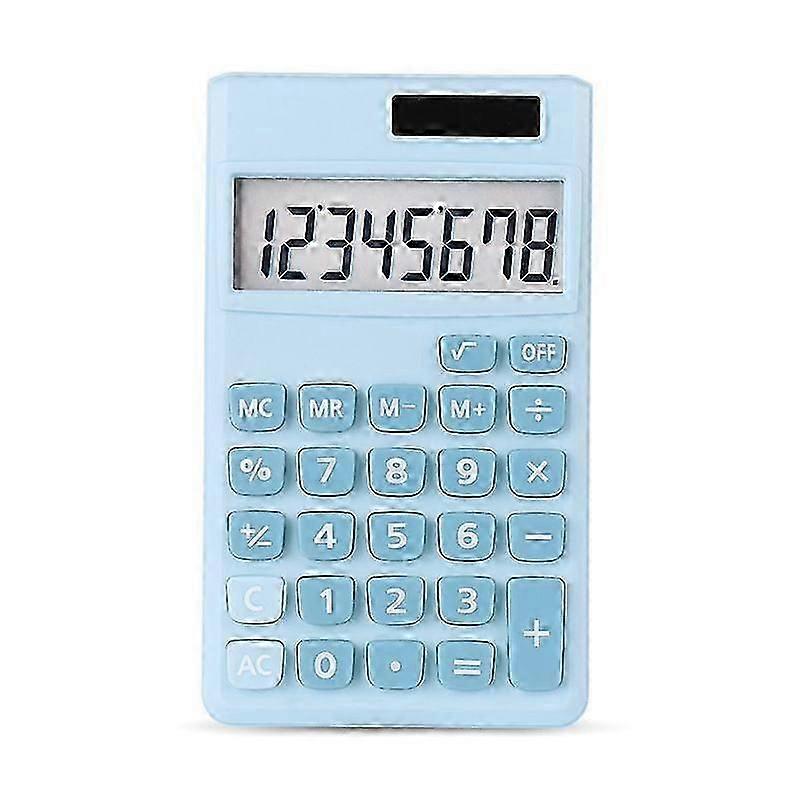 Basic Calculator, Desktop Cute Pocket Size Mini Calculators for School, Office, Home (Light Blue)