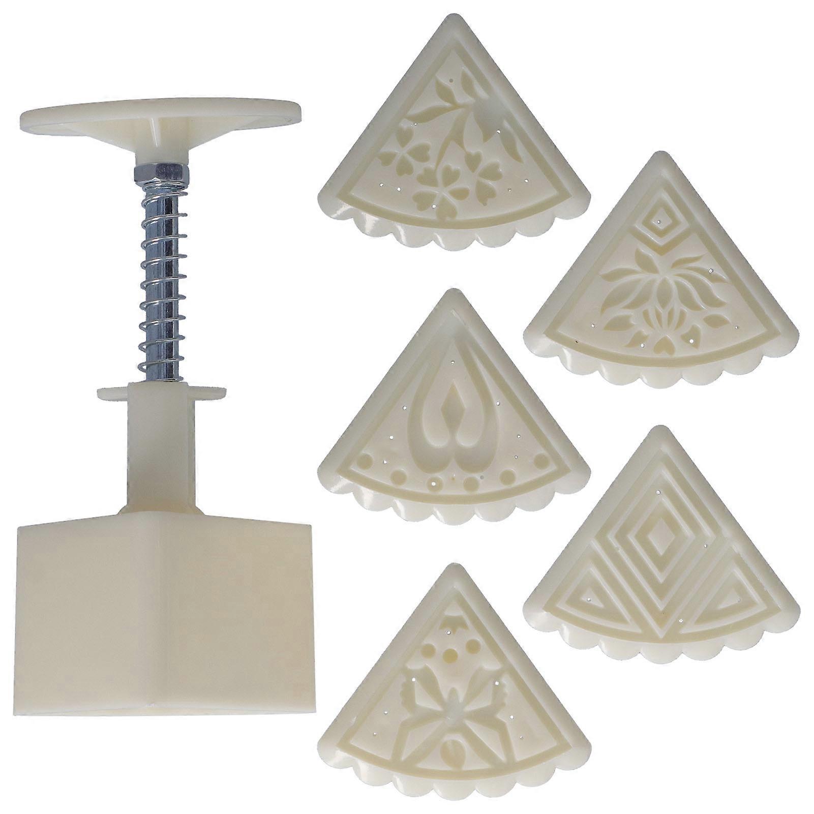 Kitchen Hand-Pressed Mold DIY Manual Triangular Cake Mold With 5 Stamps For Home Kitchen Bakery