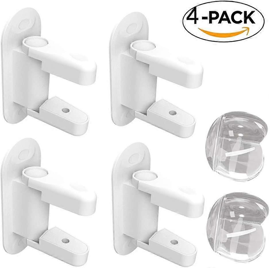 Door Handle Lever Lock (4 Packs), Baby Proofing Lever Handle Lock with 3M Strong Adhesive and Extra