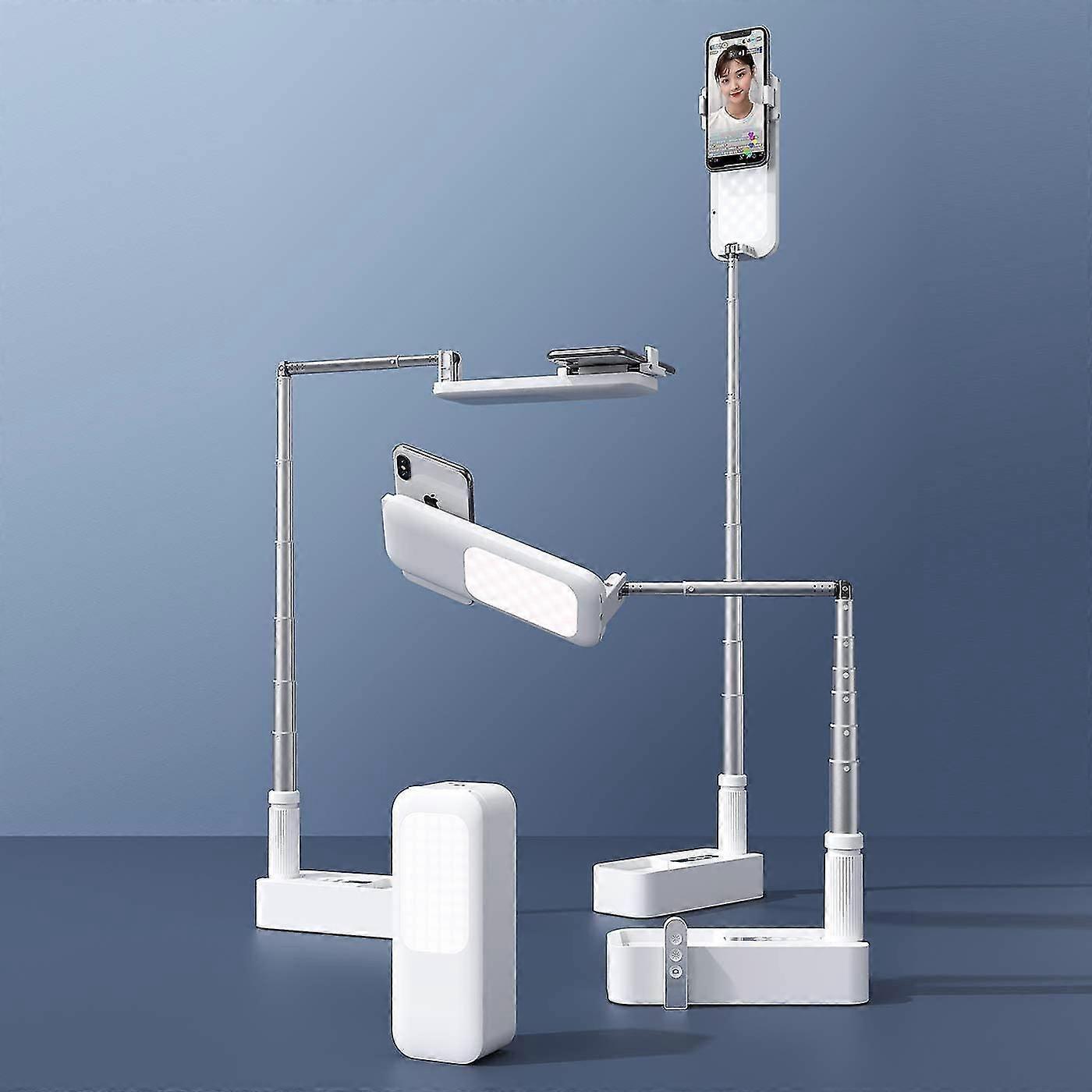Foldable Selfie Light, Rechargebale Stand With Phone Holder And Remote Control, Multifunction Retractable Led For Live Streaming