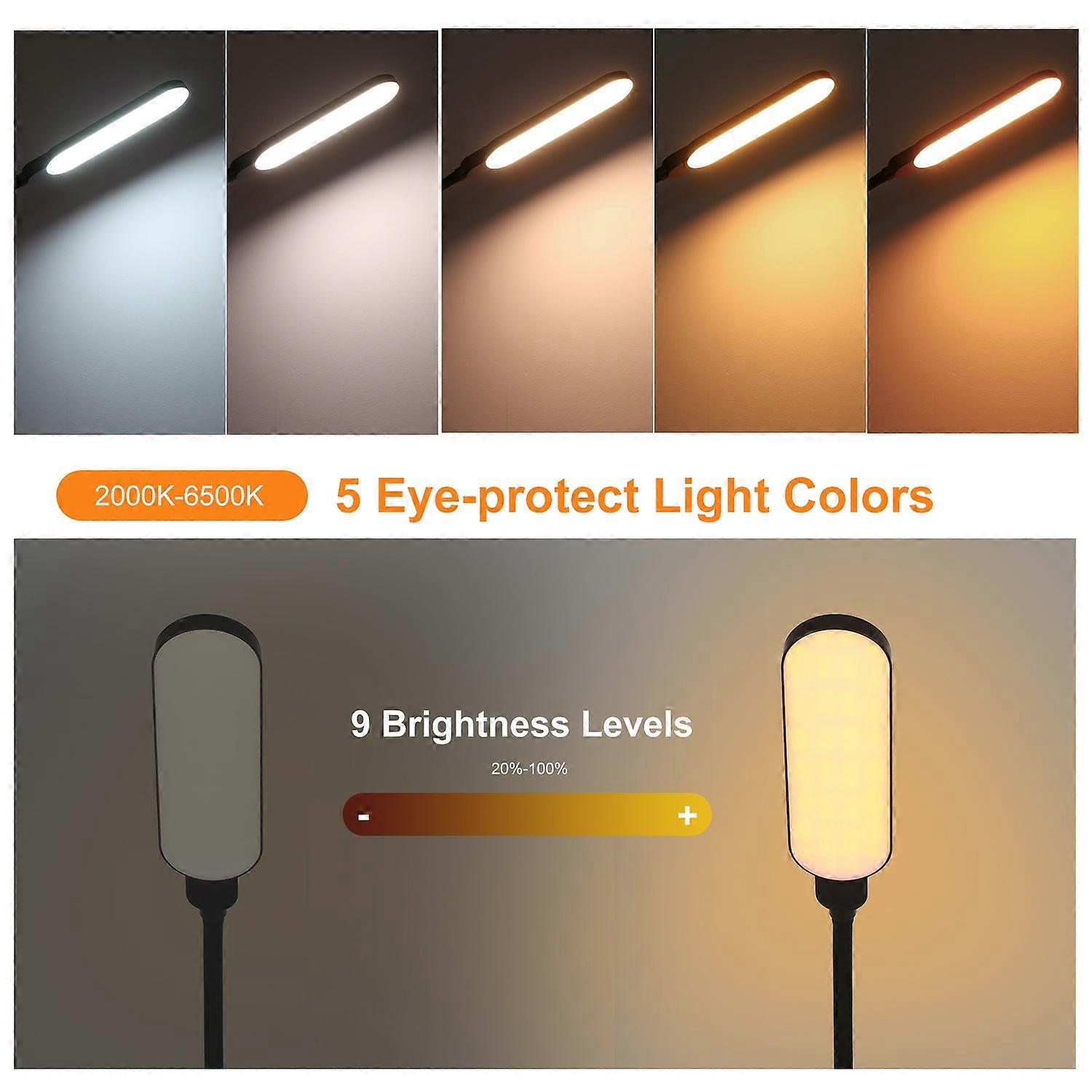 Tomshine LED Floor Lamp Modern Standing Lights Reading Light Touch Control 9 Brightness Levels & 5 L