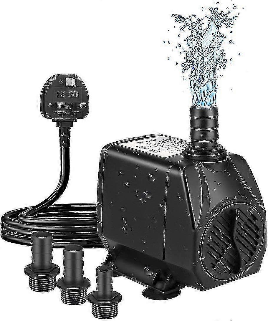 Ultra-Quiet 60W Submersible Fountain Pump 800gph Flow Rate 3000L/h Capacity Replacement for Pet and Hydroponic Systems