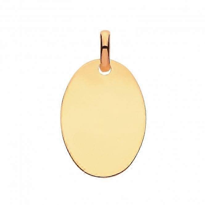 9ct Yellow Gold Oval Plain Pendant PN1074