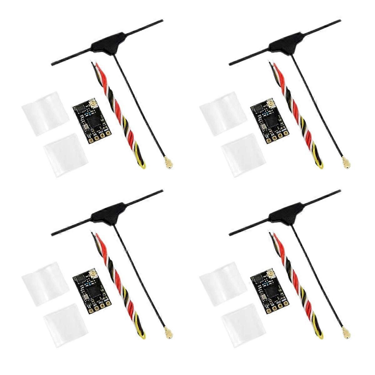 4PCS ELRS 2.4GHz Receiver NANO ExpressLRS Receiver with T-Type Antenna Support Wifi Upgrade for FPV RC Long Range Drone