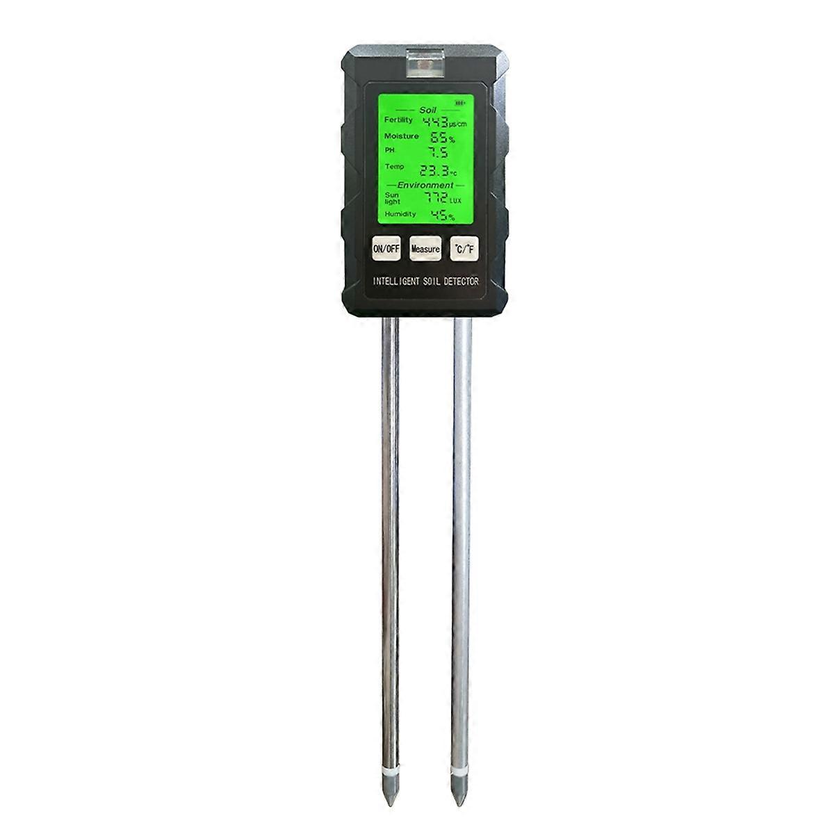 Soil Tester pH Temperature Humidity Sunlight Air Moisture Detector