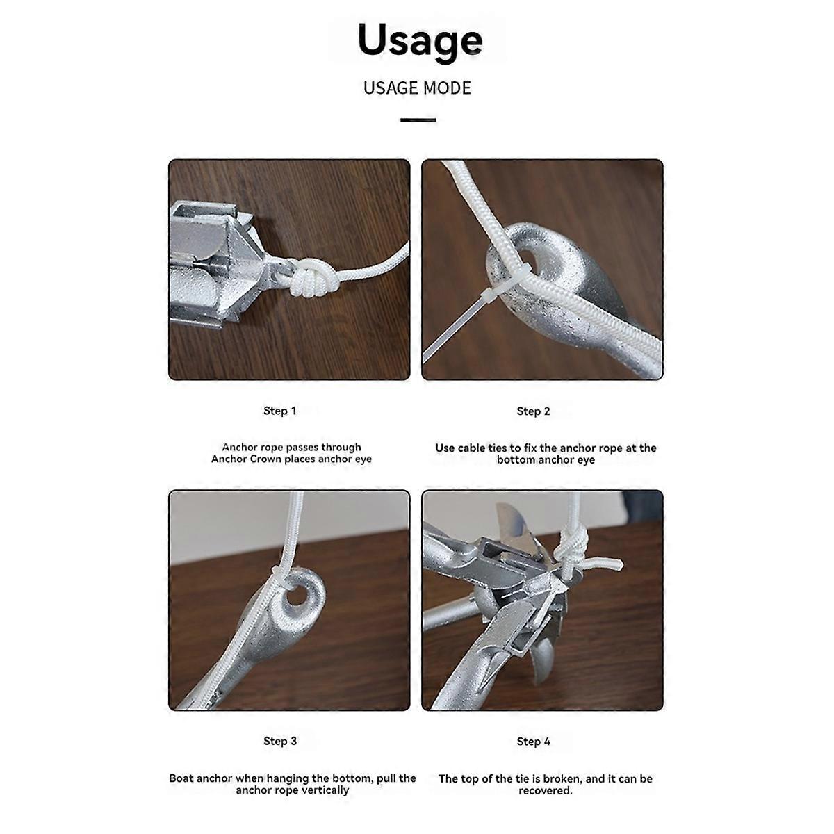 0.7KG Steel Folding Watercraft Anchor Kayak Marine Canoe