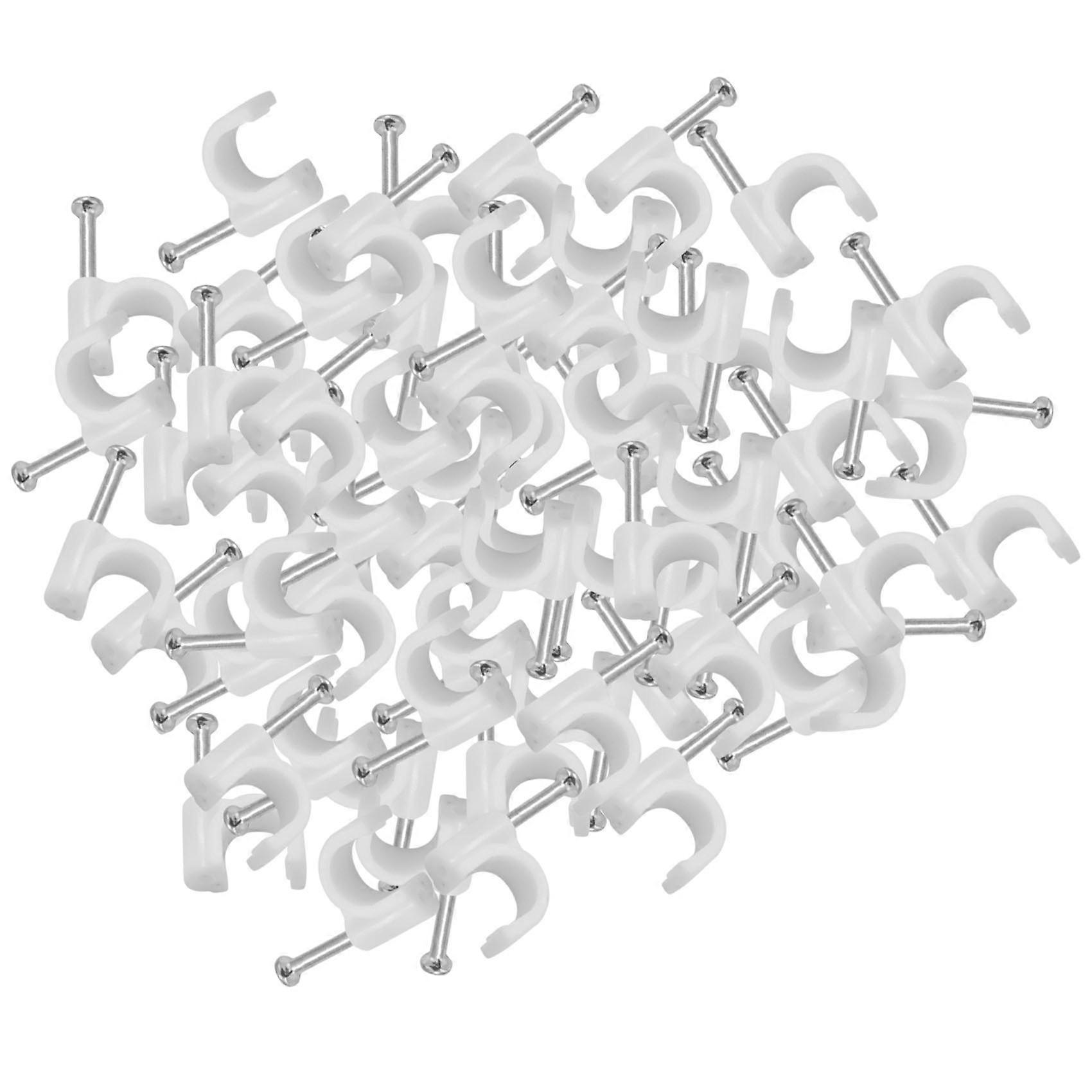 300 Pieces Clip For Ethernet Cable Rg6 Rg59 Cat5 Cat6 Rj45 7Mm White