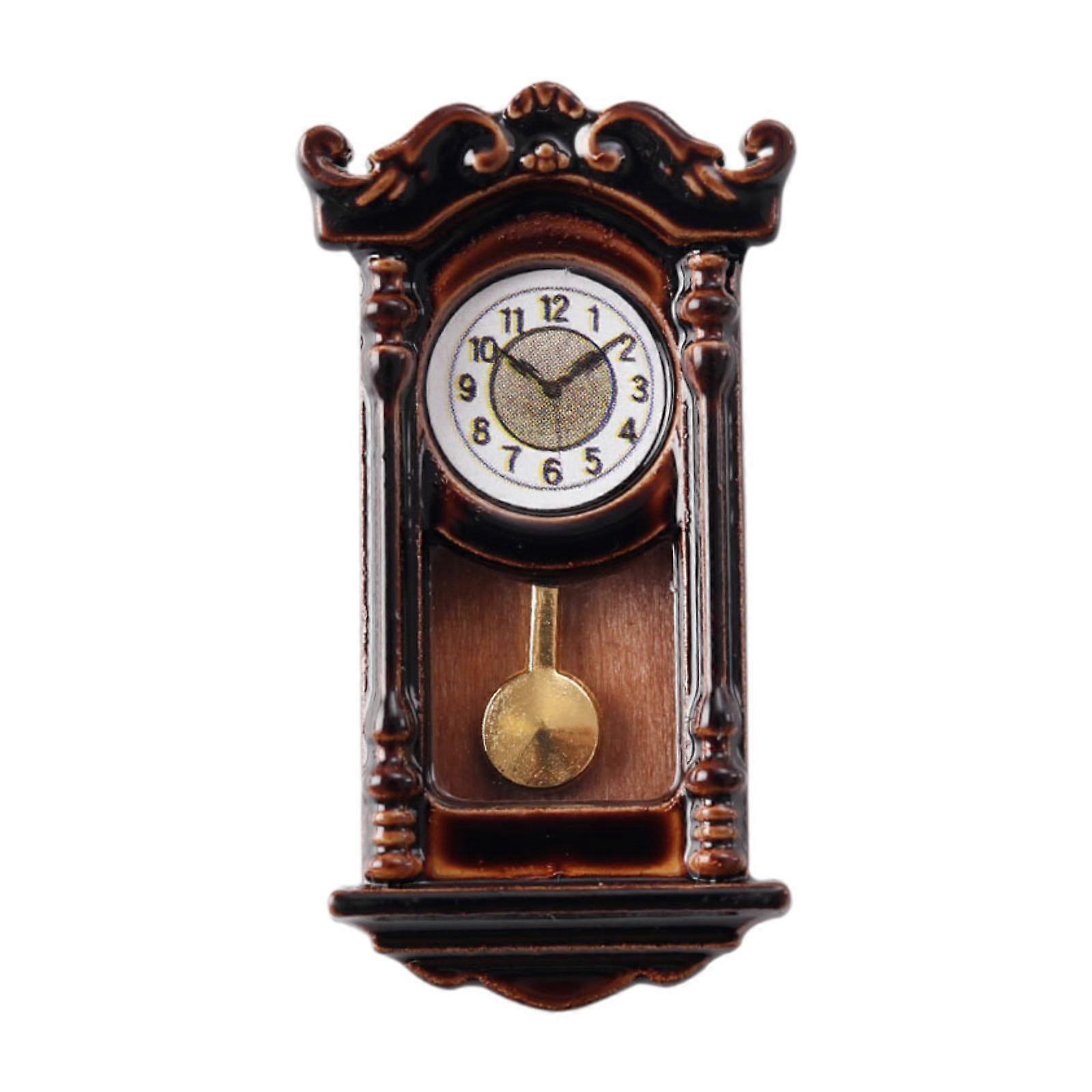 1:12 Roman Clock Roman Clock DIY Accessory Pretend Play Mini Pendulum Clock
