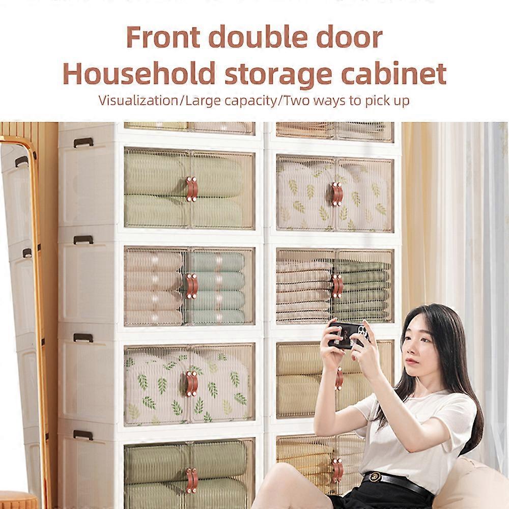 3 Pack Stackable Storage Bins with Lids and Wheels Open Front and Top Open Large Capacity Collapsible Organizer Bins Renter Friendly Install-Free Cle