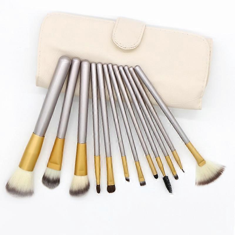12 in 1 High-grade Beige Beauty Makeup Brushes Tools Kit